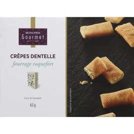 MONOPRIX GOURMET Crêpes dentelles fourrées au roquefort 65g