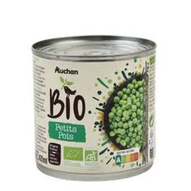 AUCHAN BIO Petits pois sans sucres ajoutés 280g