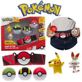Coffret ceinture + 3 PokéBall + 2 figurines (l'unité)