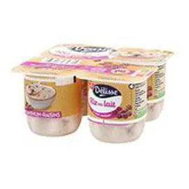 MARQUE REPÈRE, DÉLISSE Riz au lait Rhum Raisin 4x115g