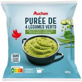 AUCHAN Purée aux 4 légumes verts 800g