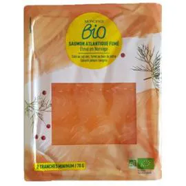 Saumon Atlantique fumé élevé en Norvège (70g)