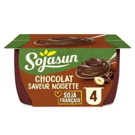 Dessert végétal soja chocolat saveur noisette (4x100g)