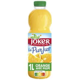 JOKER Jus d'orange avec pulpe sans sucres ajoutés 1l