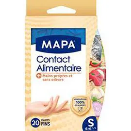 Gants spécial contact alimentaire taille S (x20)
