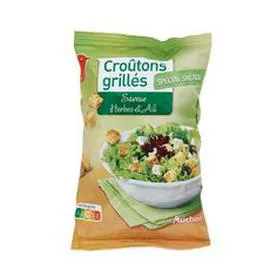 AUCHAN Croûtons grillés saveur herbes et ail spécial salade 60g