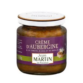 JEAN MARTIN Crème d'aubergine à la tomate ail et basilic 110g