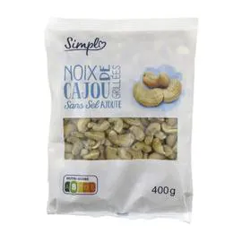 CARREFOUR SIMPL Noix de cajou grillée sans sel SIMPL 400g