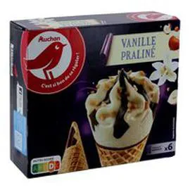 Cône glacé à la vanille et praliné (416g)