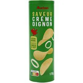 AUCHAN Chips tuiles saveur crème oignon 170g