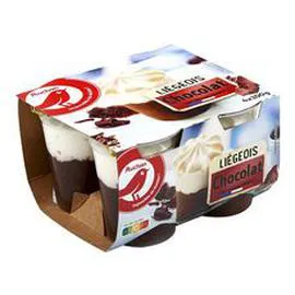 AUCHAN Liégeois au chocolat 4x100g