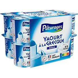 PÂTURAGES Yaourt à la grecque nature 12x125g