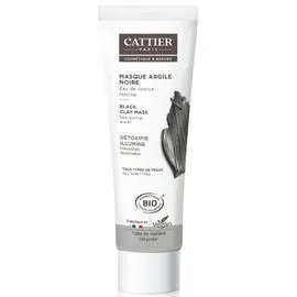 CATTIER Masque Détoxifiant Argile Noire Illumine Tous Types De Peaux Eau De Source Marine Bio Cosmétique & Nature 100ml