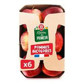 MARQUE REPÈRE, PANIER DU PRIMEUR Pommes bicolores Barquette x6 x6