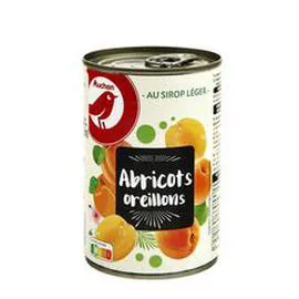Oreillons d'abricots au sirop léger (420g)