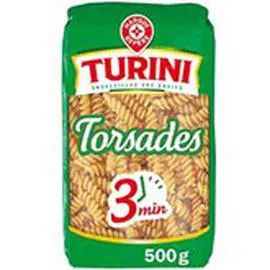 MARQUE REPÈRE, TURINI Pâtes torsettes Les 3 min 500g