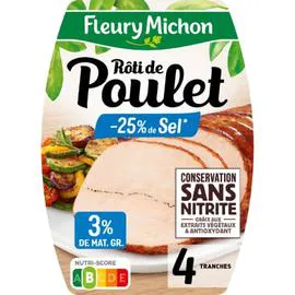 Rôti de poulet -25% de sel conservation sans nitrite (150g)