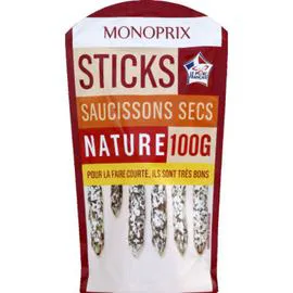 MONOPRIX Sticks saucissons secs nature 100g