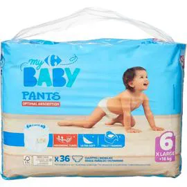 Couches culottes taille 6 XLarge : +16 kg (x36)