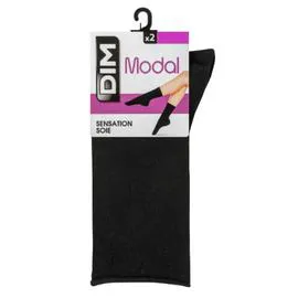 Mi-chaussettes femme noir T39/42 Modal (x2)