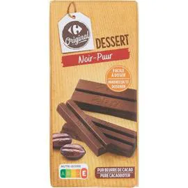 CARREFOUR ORIGINAL Chocolat pâtissier noir dessert 200g