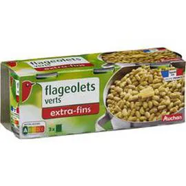 AUCHAN Flageolets verts extra fins 3x130g