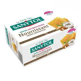 SANYTOL Savon solide antibactérien nourrissant Gelée royale et lait d'amande BIO 100g