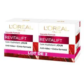 L'ORÉAL PARIS, REVITALIFT Crème Visage Jour Anti-Rides Hydratant + Fermeté 2x50ml