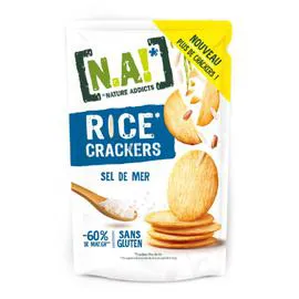 N.A!, NATURE ADDICTS Biscuits apéritifs crackers de riz sel de mer 85g