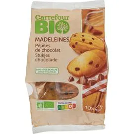 CARREFOUR BIO Madeleines pépites chocolat 10x25g