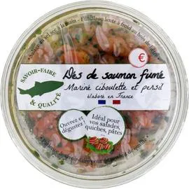 Dés de saumon fumé mariné ciboulette persil (100g)