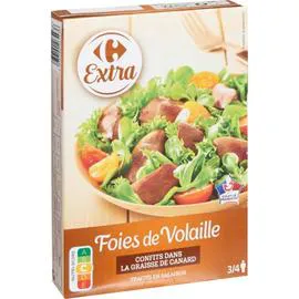 CARREFOUR EXTRA Foie de volaille confits 300g