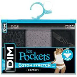Slips Pockets Coton Stretch - Taille 40/42 (x3)