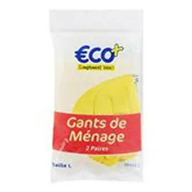 ECO+ Gants de ménage Réutilisables - Taille L x2