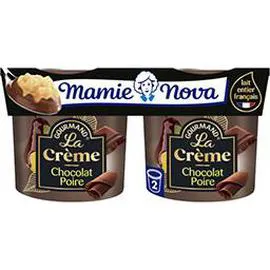Crème et fruits chocolat sur un lit de poire (2x140g)
