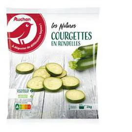 AUCHAN Courgettes en rondelles 1kg