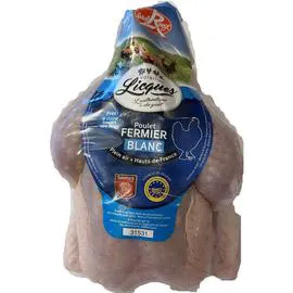 VOLAILLES DE LICQUES Poulet entier fermier blanc 1,5kg