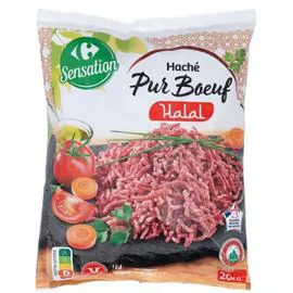 Viande hachée halal pur boeuf 20% MG (1kg)