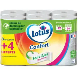 Papier toilette confort sans tube (x12)