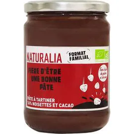 NATURALIA Pâte à Tartiner 16% Noisettes & Cacao 600g