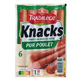 MARQUE REPÈRE, TRADILÈGE Saucisse de volaille x6 210g
