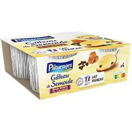 PÂTURAGES Gâteau de semoule rhum raisins sur lit de caramel 400g