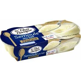 Semoule au lait nature (2x140g)