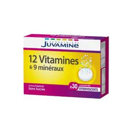Complément alimentaire 12 vitamines, 9 minéraux sans sucres (x30)