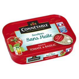 CONNÉTABLE Sardines sans huile Tomate Basilic 115g