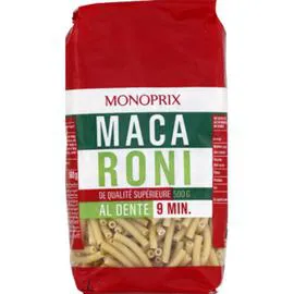 MONOPRIX Macaroni, de qualité supérieure 500g