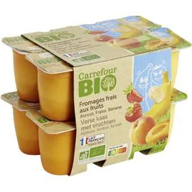 Fromage frais abricot fraise banane Bio (12x50g)