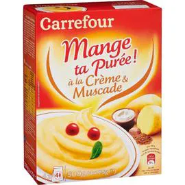 CARREFOUR Purée en flocons crème et muscade 4x125g