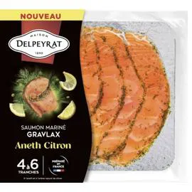 Saumon Mariné Façon Gravlax Aneth et Citron (100g)