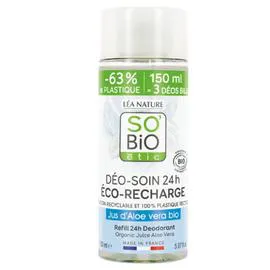 Déodorant Soin 24h Tolérance + Recharge au Jus d'Aloe Vera Bio (150ml)